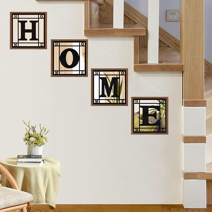 4 PCS Square Wall Mirrors, Rustic Farmhouse Accent Mirror， Home Wall Decor for Living Room, Bedroom, Bathroom & Entryway - Image 7