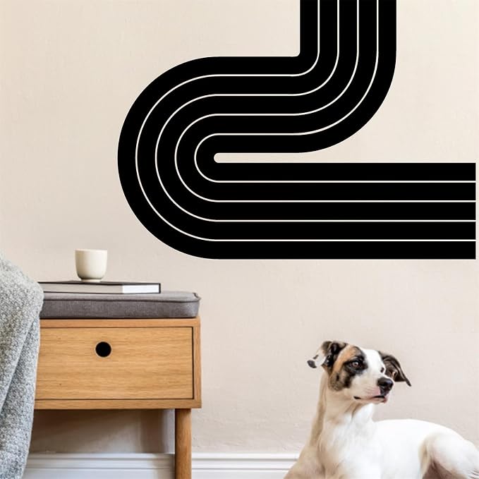 Kazova Large Black Arch Wall Decals 2 Sheets Peel and Stick Removable Minimalist Abstract Wall Sticker for Living Room Bedroom Office Modern Wall Stickers Headboard Decor - Image 8