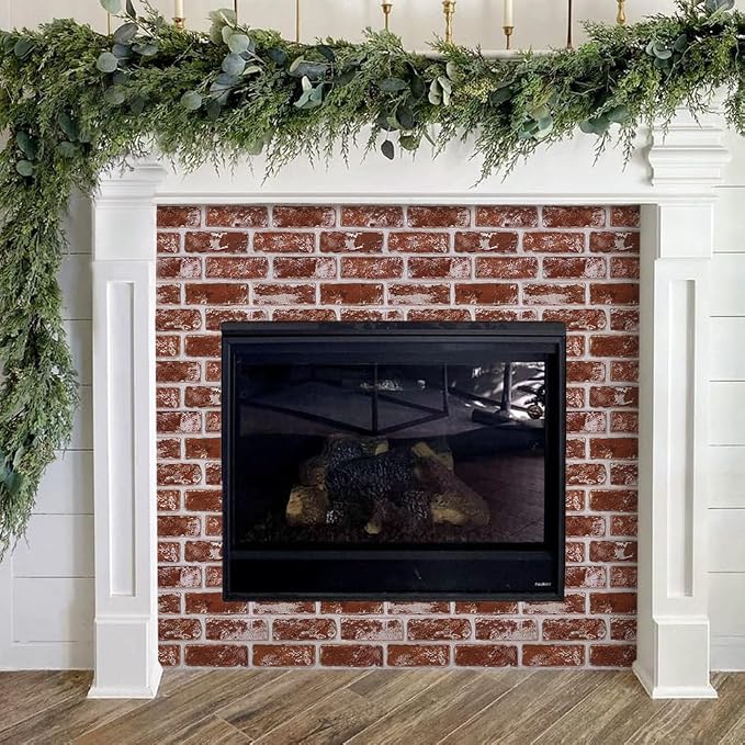 COMSTICKC 3D Faux Brick Wall Panels Peel and Stick, 10 Pcs 11.8" x 11.8" | Vintage Red, Not Real Brick, Small Size, Thin PVC Brick Wall Sticker Covering Wallpaper for Wall Upgrades, Cover 9.7 sq ft - Image 7