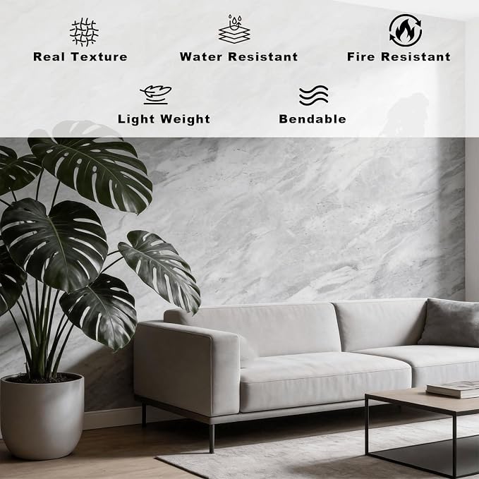3D Wall Panels - 4PCS 47.2"x23.6" Faux Stone Wall Covering - MCM Modified Clay Material for Home Art, Accent Brick, Modern Exterior/Interior Decoration, Covering 31 sq.ft TV#2 - Image 3