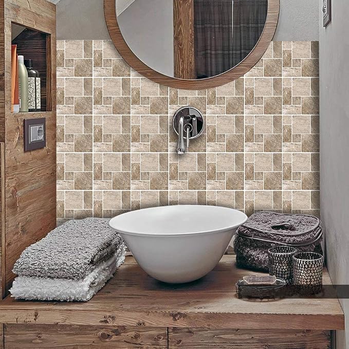 Alwayspon 25 Pcs Self-Adhesive Peel and Stick Tile Decal, Water-Proof Backsplash Wall Tile Sticker for Kitchen Bathroom, 6x6inch - Image 4