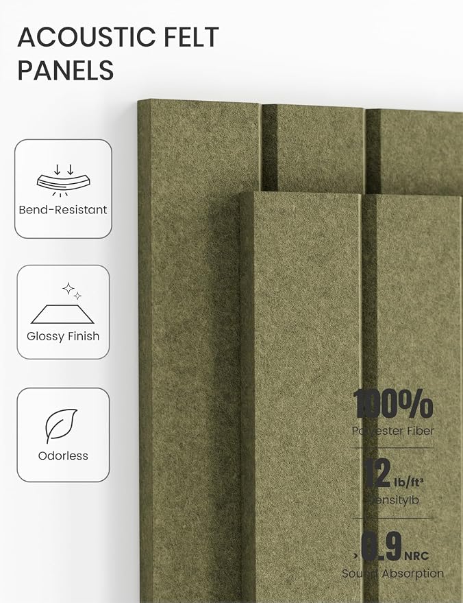 Fluxynara 36" x 24" Large Felt Bulletin Board, Olive Green | 6 Pack Cork Board Alternative with 30 Safe Adhesive Tabs, Pin Boards for Wall Decor, Home, Office, Classroom,Dorm - Image 5