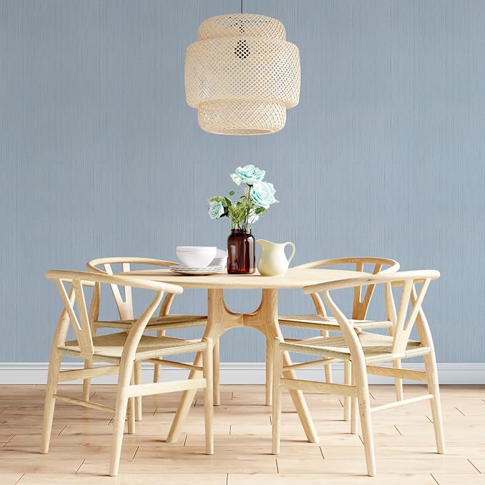 Blue Grasscloth Peel and Stick Wallpaper Texture Contact Paper A Set of 15.7" X 300" Self-Adhesive Linen Removable Wallpaper Cabinets Counter Top Liners - Image 7