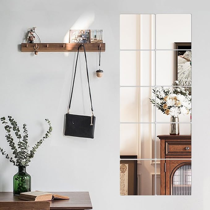 LXCREAT 10 Packs Peel and Stick Mirrors for Wall, 7.8" x 7.8" Mirror Tiles - Image 6