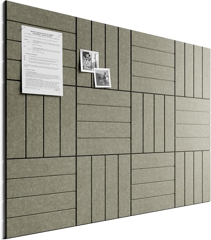 Bumusty 48"x 36" Large Felt Bulletin Board Tiles, Earth Brown | 12-Pack Cork Board Alternative, Wall Decor, 30 Pushpins, 60 Adhesive Tabs, Vision Board, Office, Classroom, Home, Dorm by BUMUSTY
