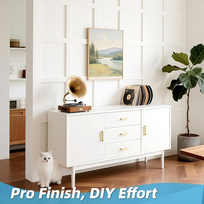 Art3d MDF Premade Paintable Board and Batten Wainscoting Kit, 94.5 x 54 in | Molding Slat with Edge Strip, Lightweight, Paintable, Impact-Resistant, Easy to Install, Ideal for Living Rooms, Bedrooms - Image 4