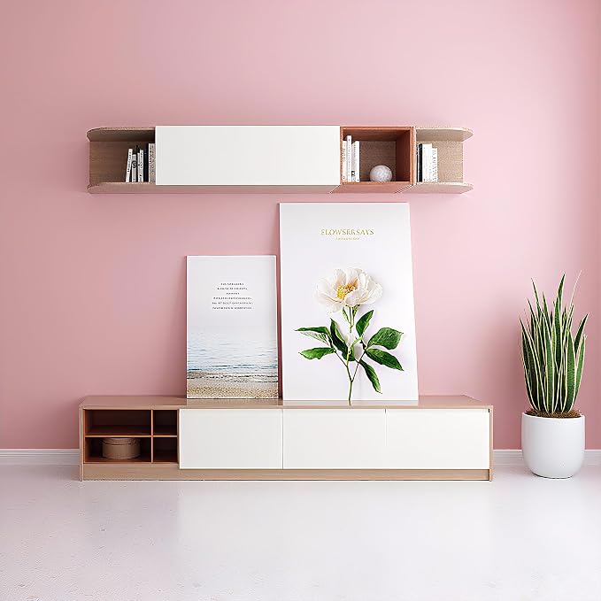 practicalWs Pink Self-Adhesive Wallpaper Film Stick Paper Easy to Apply | 15.7'' x 393.7'' Peel and Stick Wallpaper Shelf Liner Table and Door Reform Wall Paper - Image 4