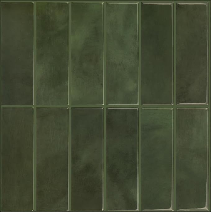 Select 5 Pack Peel and Stick Backsplash Square Tiles, 12x12 in, Green | Extra Thick 3D Wall Panels, Heat & Water Resistant, Easy DIY Kitchen, Bathroom, Laundry, Fireplace & Rental Home Wall Décor - Image 8