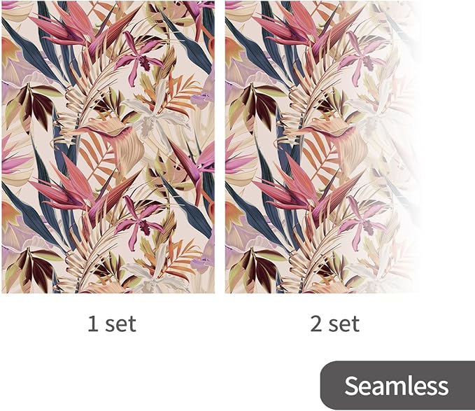 Floral Peel and Stick Wall Mural, Leather Textured Vintage Self-Adhesive Wallpaper for Bedroom Living Room Background Wall Art Decor, Bird of Paradise, Pink 92''x125'' - Image 4