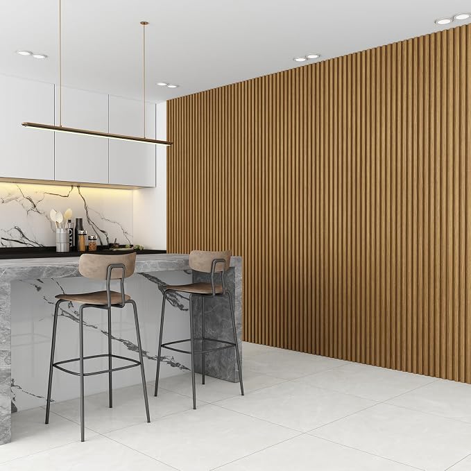 Slat Wall Panel 8-Pack, 108’’x6.1’’, Oak | WPC Wall Panel for Interior Wall Decor, TV Background, Kitchen, Bedroom - Image 4