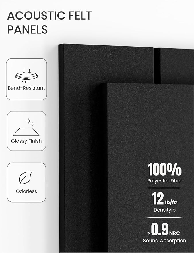 Fluxynara 36" x 24" Large Felt Bulletin Board, Charcoal Gray | 6 Pack Cork Board Alternative with 30 Safe Adhesive Tabs, Felt Pin Boards for Wall Decor, Home, Office, Classroom, Dorm - Image 5