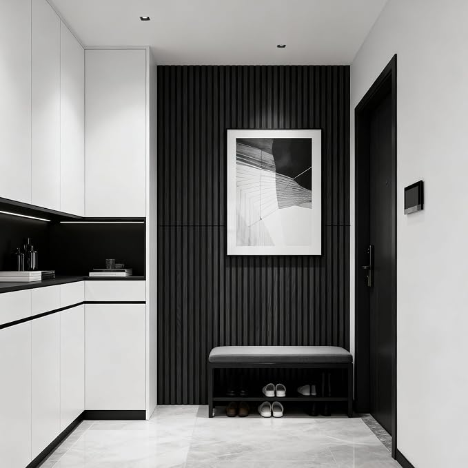 WoveN SounD Acoustic Wall Panels, Black Oak, 10 Pack, 47.2x23.6 in | Self-Adhesive, Peel and Stick, NRC 0.95, Premium Sound, Echo Proof, Slat Decor, Studio, Home, Office, Media Room - Image 9