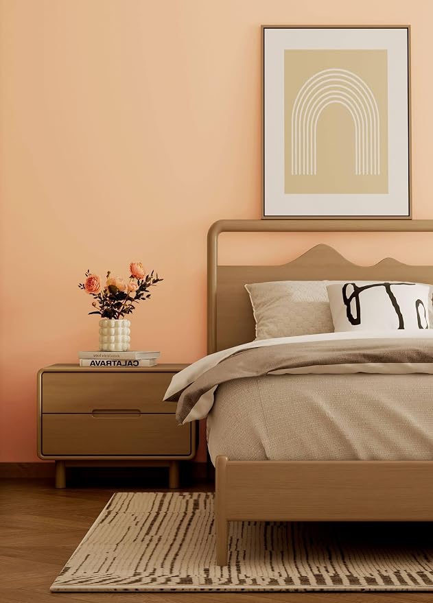 Dimoon 118''x17.7'' Orange Peel and Stick Wallpaper Contact Paper Modern Self Adhesive Wall Paper Removable Renter Friendly Textured Solid Color Shelf Cabinet Vinyl Roll (118''x17.7'',Coral Orange) - Image 7