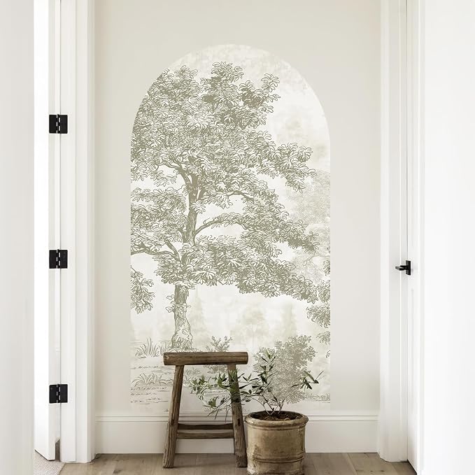 Zeeko Vintage Forest Arch Wall Decal 31"x59" Peel and Stick Canvas Waterproof Self-Adhesive Removable Tree Mural for Nursery Wall Decor by Zeeko