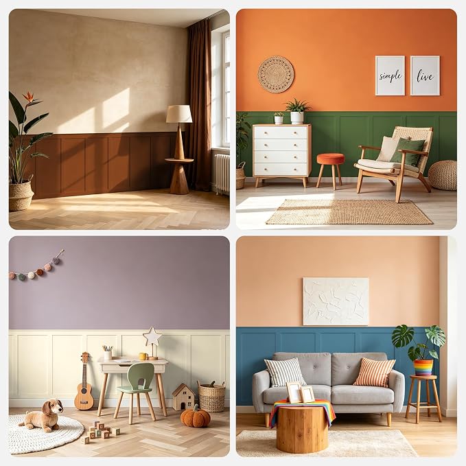WADILE Premade Board and Batten Wall Panel Kit | Paintable PS Wall Moulding Kit, 24 Slats, 6 Decorative Edge Trims, Decorative Wall Panels, Living Room Bedroom Hallway - Image 7