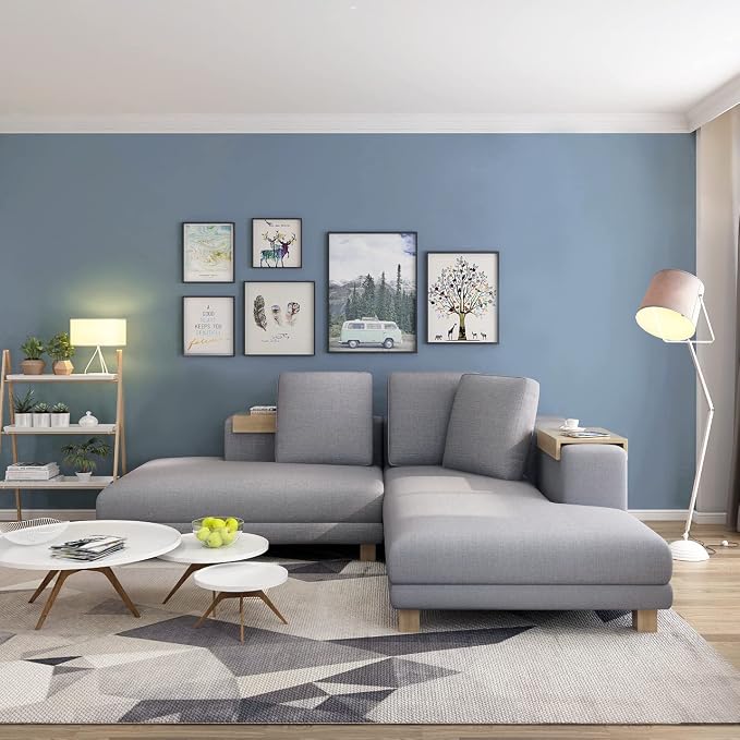 Safiyya Blue Peel and Stick Wallpaper Grey Blue Contact Paper Decorative Waterpoof Wallpaper Self Adhesive Contact Paper Vinyl Rolls for Wall 118"x17.7" - Image 3