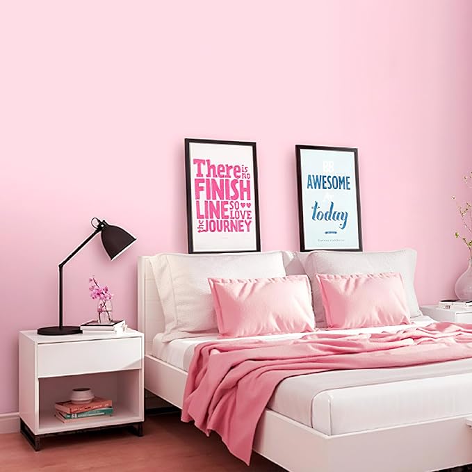 practicalWs Pink Self-Adhesive Wallpaper Film Stick Paper Easy to Apply | 15.7'' x 393.7'' Peel and Stick Wallpaper Shelf Liner Table and Door Reform Wall Paper - Image 6
