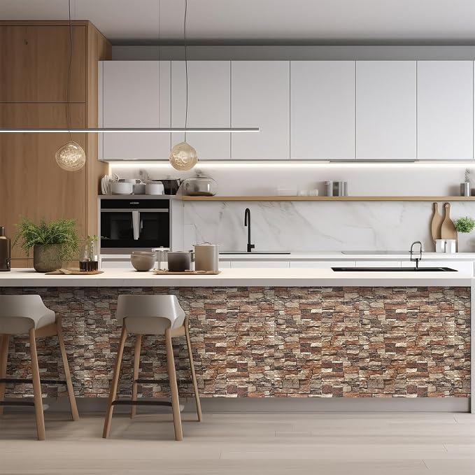 Yutianli 20PSC 3D Wall Panels Peel and Stick Faux Brick Wall Panels Self-Adhesive 3D Brick Wallpaper Foam Stone Wall Panel - Image 3
