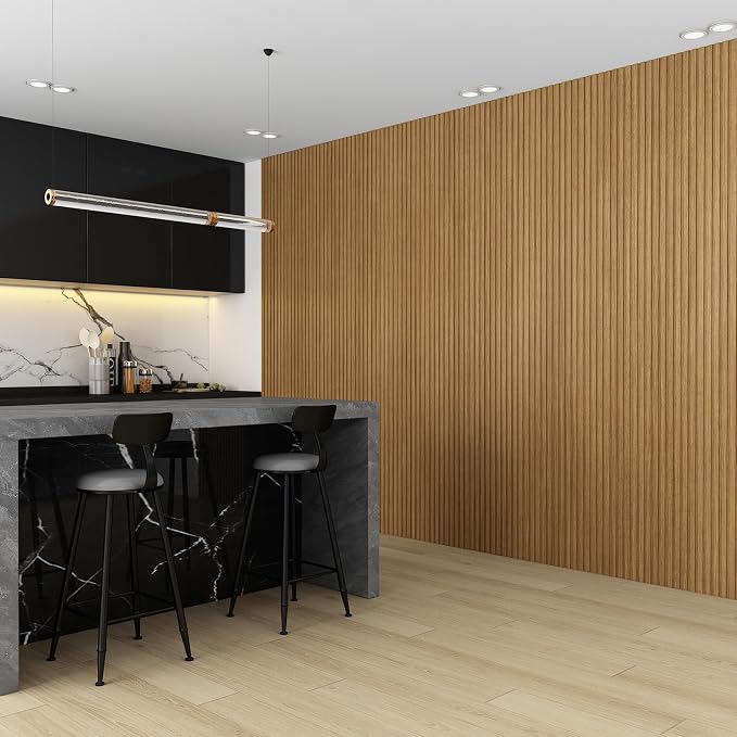 Slat Wall Panel 8-Pack, 118’’x6.3’’, Oak | WPC Wall Panel for Interior Wall Decor, TV Background, Kitchen, Bedroom - Image 4