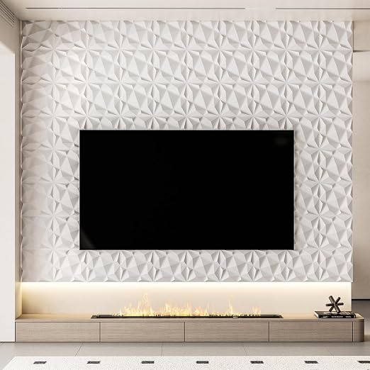 Art3dwallpanels 20 Pack 3D Wall Panels for Interior Wall Decor, 12''x12'' White Accent Diamond Panels for Gaming Room Bedroom TV Background, White - Image 4