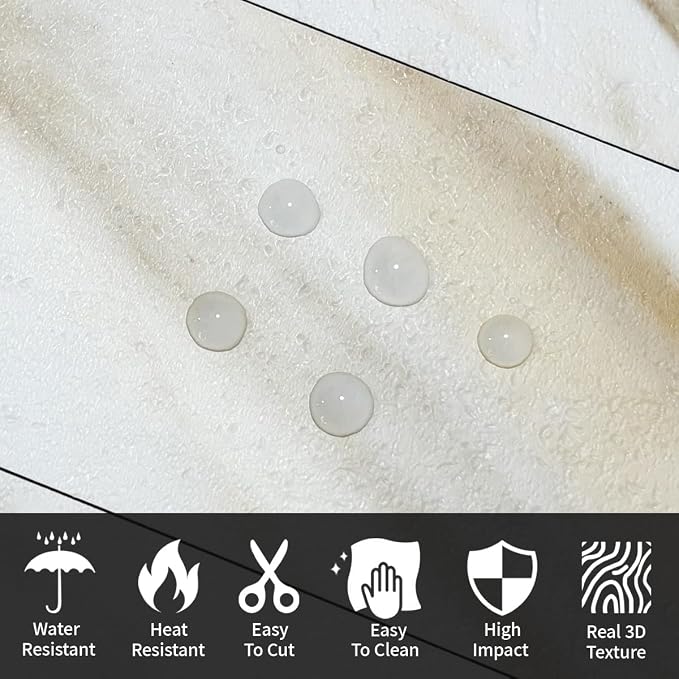 AULIGET 100-Piece Calacatta Gold Marble Look Peel and Stick Backsplash Wall Tiles, 3" x 6" Faxu Stone PVC Stick on Tile for Backsplash Kitchen, Bathroom, Laundry Room, Camper, Fireplace - Image 3
