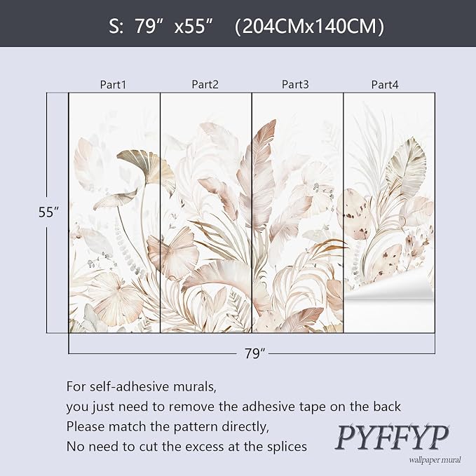 PYFFYP-Tropical Jungle Peel and Stick Wallpaper murals for Living Room - Image 5