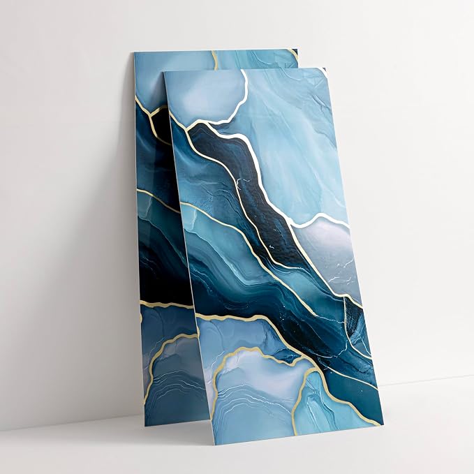 Haimin 3D Wall Panels Peel and Stick Marble Tile Look 10 Pack Waterproof | Lightweight, each 23.6x11.8in, total 19.4 sq ft. Kitchen & bath backsplash, bedroom/living rm decor. Marble-look faux tile. - Image 4