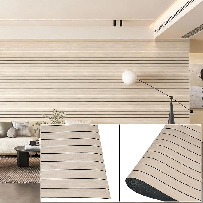3D Wall Panels Peel and Stick – 15.74"x118" PVC Faux Wood Grain Texture, Self Adhesive Waterproof Wall Covering, DIY Accent Wall, Sofa Background Backsplash & Modern Home Decor, Covers 12.9 sq.ft by NAMAII