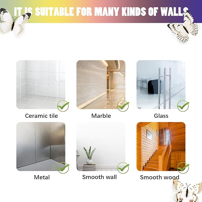 SAOROPEB 3D Butterfly Wall Decor, 48 Pcs White Butterfly Decorations | Double Layer for Party Decorations Locker Decor Refrigerator Decal, Reusable - Image 8