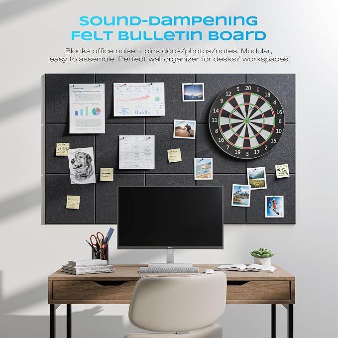 12 Pack Self-Adhesive Sound Proof Foam Panels for Walls 12"x12"x0.4" Fabric | High-Density Acoustic Panels, Noise Reducing Soundproof Wall Panels for Home Studio, Office, Easy-Install Dark Gray - Image 4