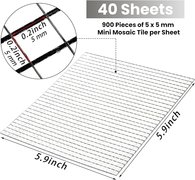 SOUJOY 36000 Pieces Mirror Mosaic Tiles, 5 x 5 mm Self Adhesive Mirror Stickers, Real Glass Mini Square Mirrors, Disco Ball Stickers for Crafts DIY Home Decorations (Pack of 3) - Image 2