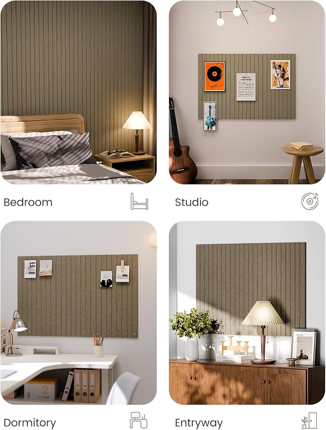 Fluxynara 36" x 24" Large Felt Bulletin Board, Earth Brown | 6 Pack Cork Board Alternative with 30 Safe Adhesive Tabs, Pin Boards for Wall Decor, Home, Office, Classroom,Dorm - Image 7