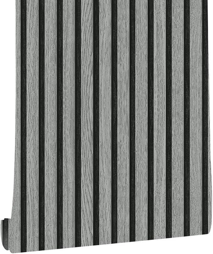 myforHD Wallpaper Peel and Stick Wood Grating Stripe Self-Adhesive Wallpaper Faux Wood Contact Paper Wood Slats Self Adhesive Wall Paper PVC Vinyl Film Removable Waterproof (Wood D, 17.3" x 393") by myforHD