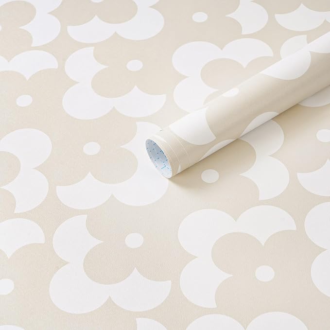 Ismoon Geometric Peel and Stick Wallpaper Boho Begie Contact Paper 17.3''x197'' Neutral Wallpaper Renter Friendly Removable Self-Adhesive Wall Paper for Bedroom Kitchen Wall Decor Vinyl by Ismoon