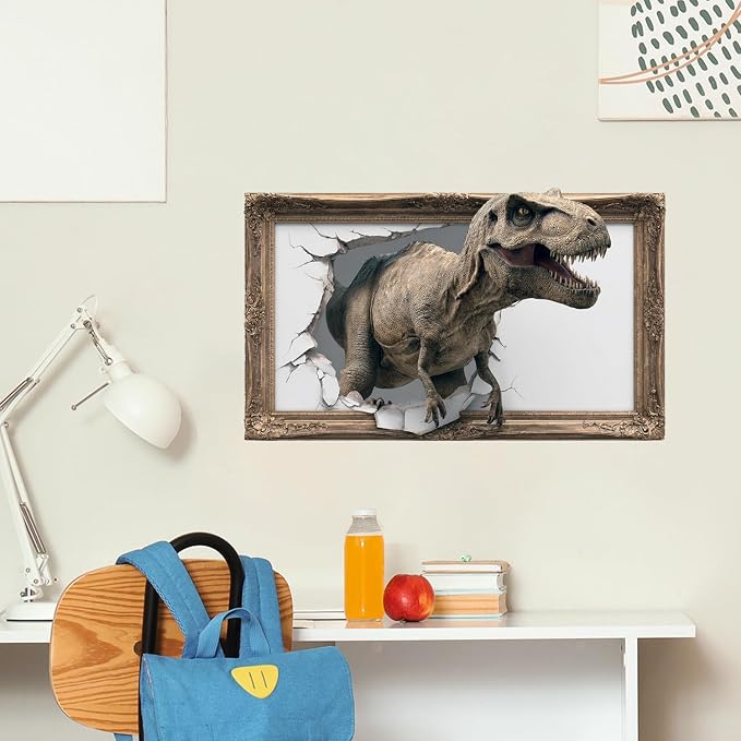 Dinosaur Wall Decals Stickers, Realistic Animal Wall Art Peel and Stick, Removable Vinyl Wall Decor for Bedroom, Living Room, Office, Home Decoration - Image 7