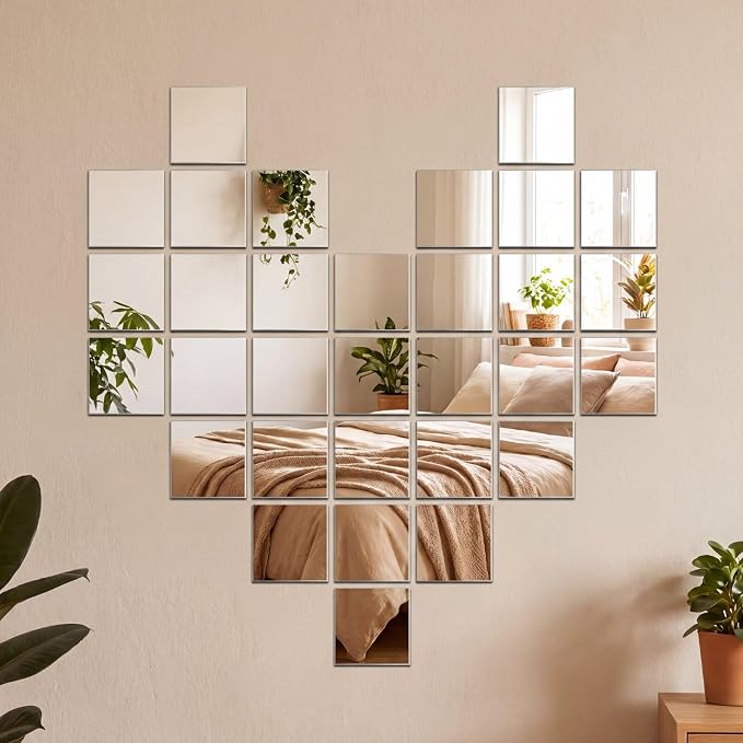 Jetec 50 Pcs Small Acrylic Square Mirror Tiles for Crafts DIY,1 Inch - Image 3