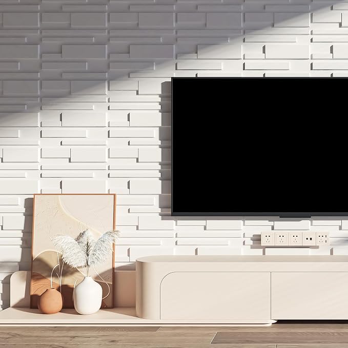 Art3d 100 Pack Decorative 3D Wall Panels, 97 Sq.Feet PVC Interior Wall Décor, 11.8"x11.8", White - Image 6