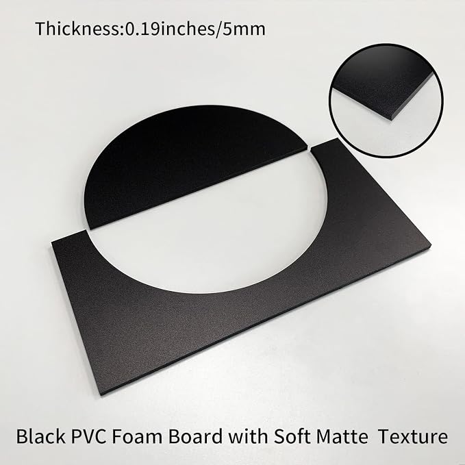 12PCS PVC Modular Decorative Fretwork Wall Panels for Living Room Lobby Bedroom, Half Circle-Black Matte Black Finish - Image 2