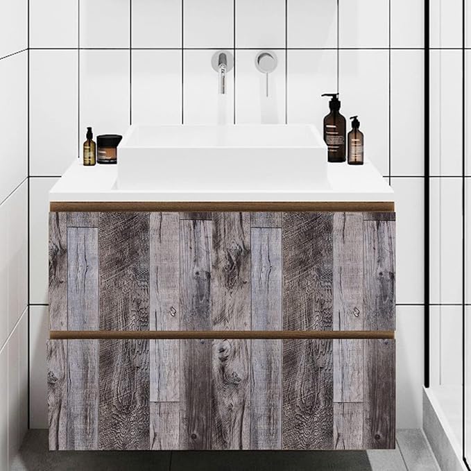 Yun-aeon Natural Wood-Gray Contact Paper Peel and Stick Wallpaper | 34.6"x 480"Self Adhesive Removable Vintage Faux Wood Wall Paper Plank Shelf Home Decoration Kitchen Counter Cover - Image 9