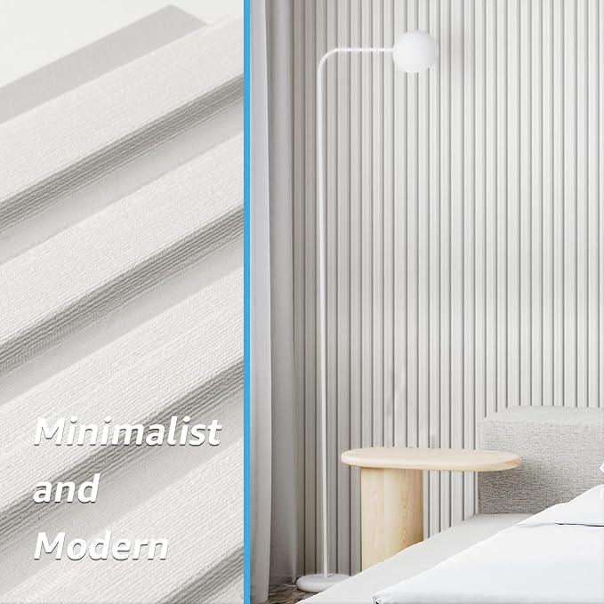Art3d 96 x 6 Inch WPC 3D Wood Textured Slat Wall Panels, 8-Pack, Off-White | Stylish Slat Design, Waterproof, Weather Resistant, Eco-Friendly, Long-Lasting, Easy to DIY, Ideal for Interior Wall, Bedroom - Image 2