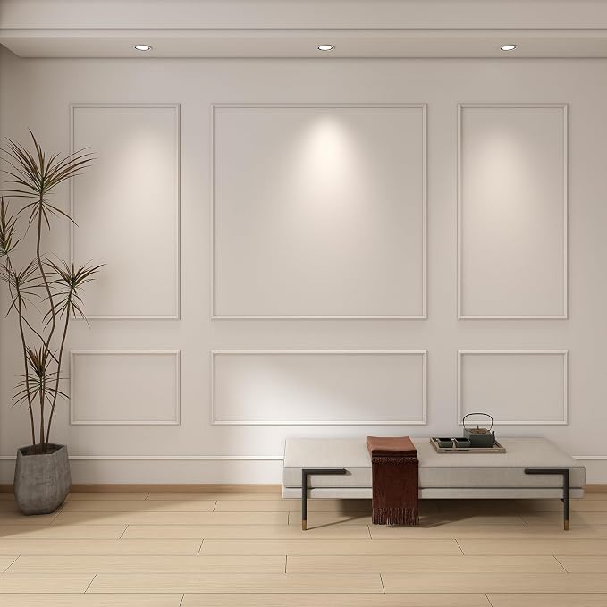 Pangda Peel and Stick Wall Molding Kit 3D Wainscoting Panel | Wall Molding Kit, Premade Accent, Molding Wainscoting Panel for Interior, Wall Moulding Decor, Ready to Assemble Panel - Image 2