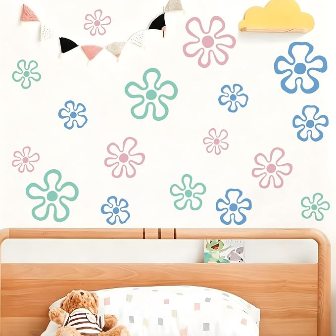 Ocean Flower Wall Decals, Peel and Stick Under the Sea Floral Bubble Mural, Playful Sea Flower Wall Stickers for Kids, Boys and Girls Room, Bedroom & Nursery Decor (Ocean Flower Wall Decals) - Image 3