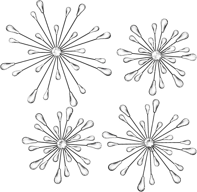 Hicarer 4 Pcs Starburst Wall Decor, Metal Wall Art, Black - Image 2