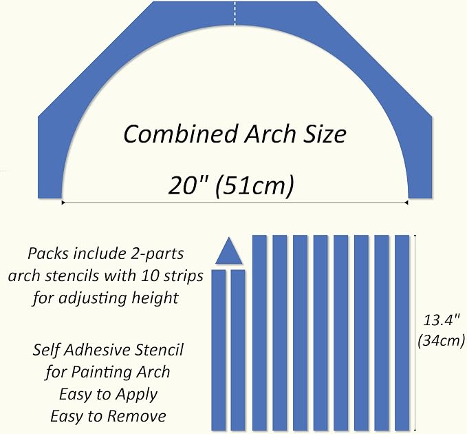 20" Boho Arch Wall Stencil, Removable Adhesive Painting Wall Décor | Stick, paint, peel off for a large clean arch mural. Stunning bohemian touch for kids' room, bedroom, living room, entryway. - Image 5