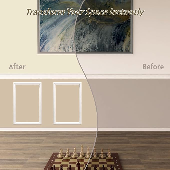 Peel and Stick Wall Molding Set, 2 Frames, 16 x 20 Inch | Two 16 x 20 in pre-cut frames add simple decorative detail to doors, cabinets, entryways, and small accent walls. - Image 3