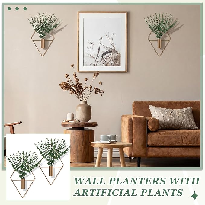 Canlierr 4 Pcs Wall Decor Hanging Planters, Eucalyptus, Antique Bronze - Image 6