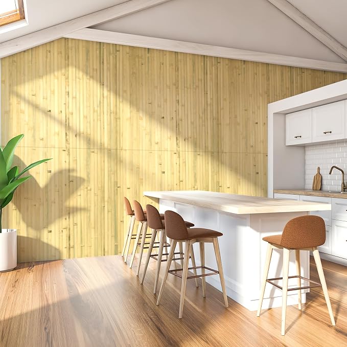 Art3d 48 x 96 in Pole Wrap Natural Bamboo Wall Panel, 1-Pack, Natural | Renewable Raw Board, Waterproof, No Emission, Wear-Resistant, Freely Cuttable, Stylish Wall Decor for Bedroom and Office - Image 8