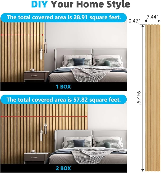 Art3d Wood Slat Wall Panels, Fluted MDF, 6-Pack, 94.6 x 7.4 in,Boxwood | 3D Textured Panels for Accent Walls, Ideal for Living rooms, Bedrooms, Offices, Entryways and Studios - Image 6