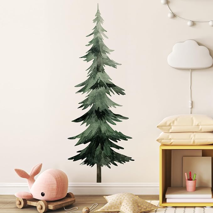 Large Pine Trees Wall Decal, Peel and Stick Nursery Forest Decals Mural, Wilderness Wall Art Stickers for Kids, Boys and Girls Room,Christmas, Bedroom & Toddler Room Decor (Pine Tree Wall Decal 69) - Image 4