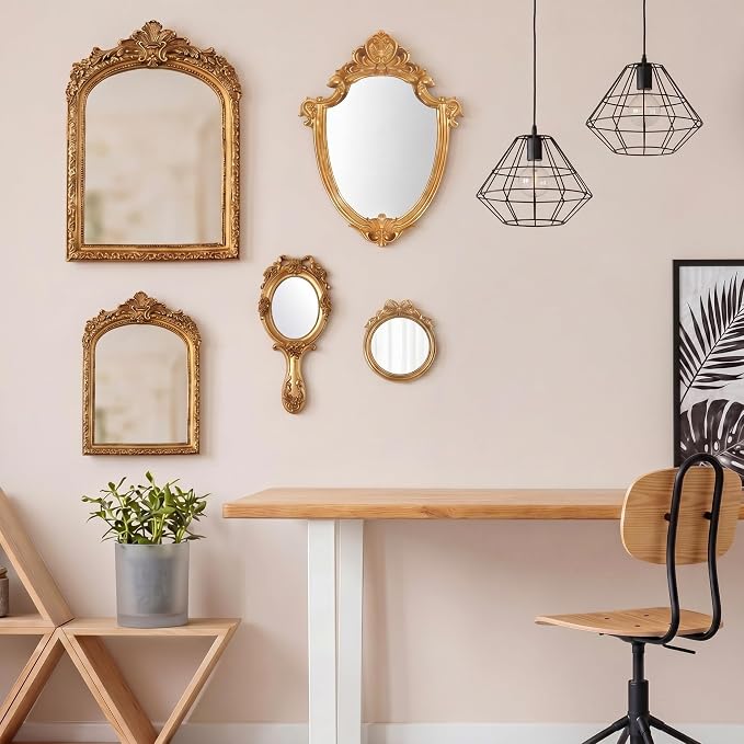 Vintage Mirror Set,13in/8in/7in/4in,Classic Style,5 Pcs - Image 6